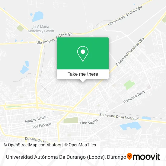 Mapa de Universidad Autónoma De Durango (Lobos)