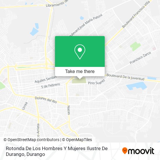 Mapa de Rotonda De Los Hombres Y Mujeres Ilustre De Durango