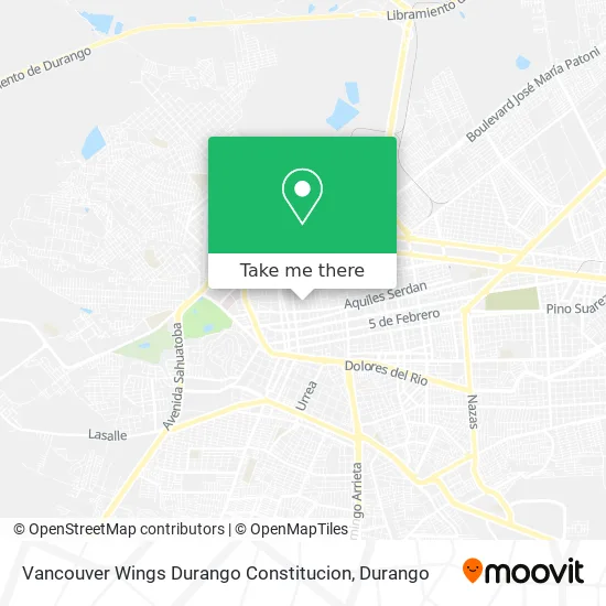 Vancouver Wings Durango Constitucion map