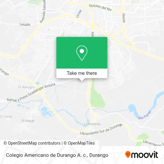 Mapa de Colegio Americano de Durango A. c.
