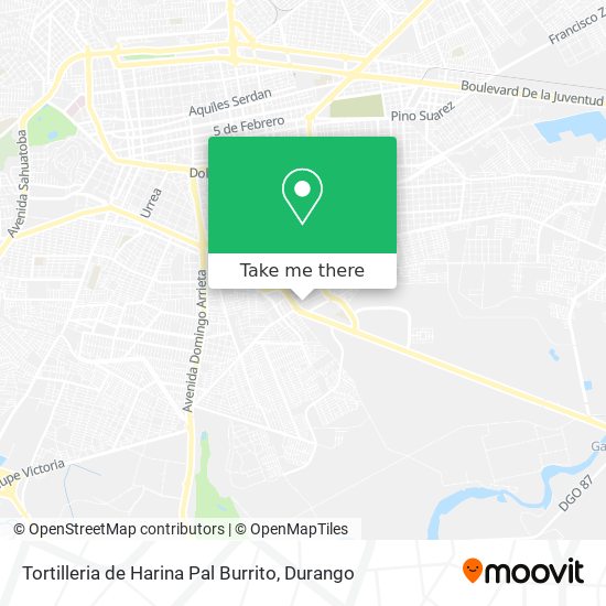 Mapa de Tortilleria de Harina Pal Burrito