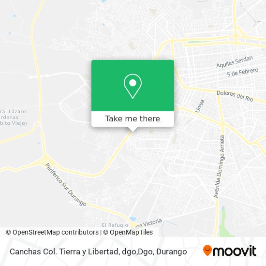 Canchas Col. Tierra y Libertad, dgo,Dgo map