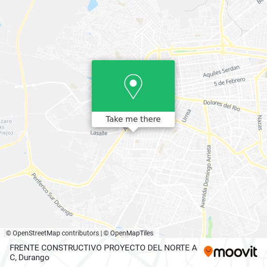 FRENTE CONSTRUCTIVO PROYECTO DEL NORTE A C map