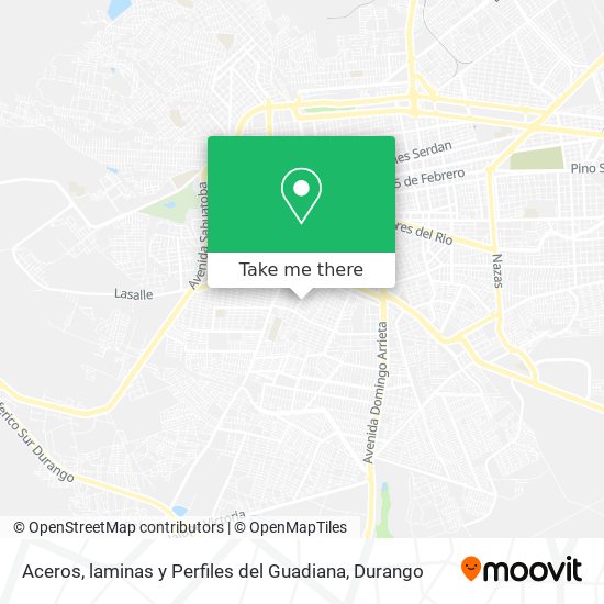 Mapa de Aceros, laminas y Perfiles del Guadiana