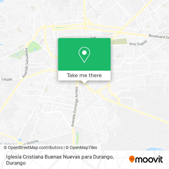 Iglesia Cristiana Buenas Nuevas para Durango map