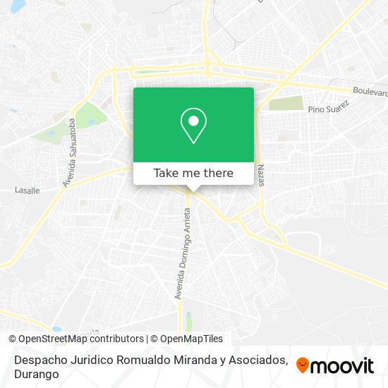 Mapa de Despacho Juridico Romualdo Miranda y Asociados
