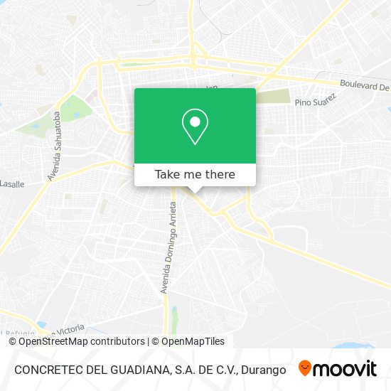 CONCRETEC DEL GUADIANA, S.A. DE C.V. map