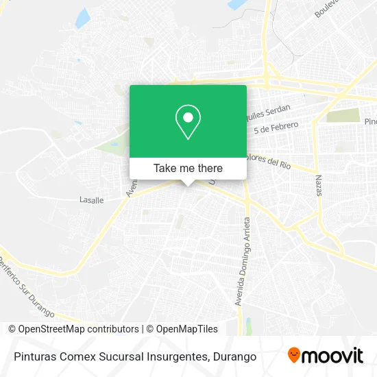 Mapa de Pinturas Comex Sucursal Insurgentes