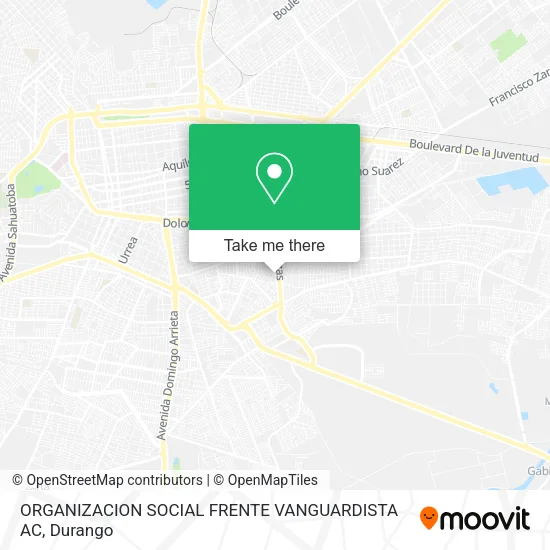 Mapa de ORGANIZACION SOCIAL FRENTE VANGUARDISTA AC