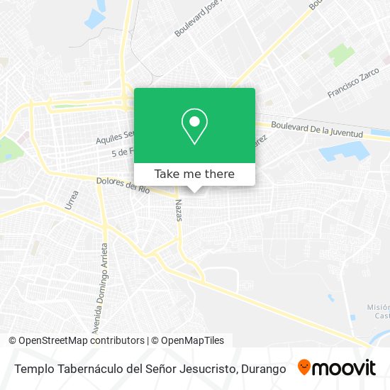 Templo Tabernáculo del Señor Jesucristo map