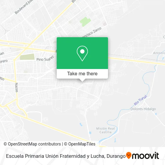 Mapa de Escuela Primaria Unión Fraternidad y Lucha