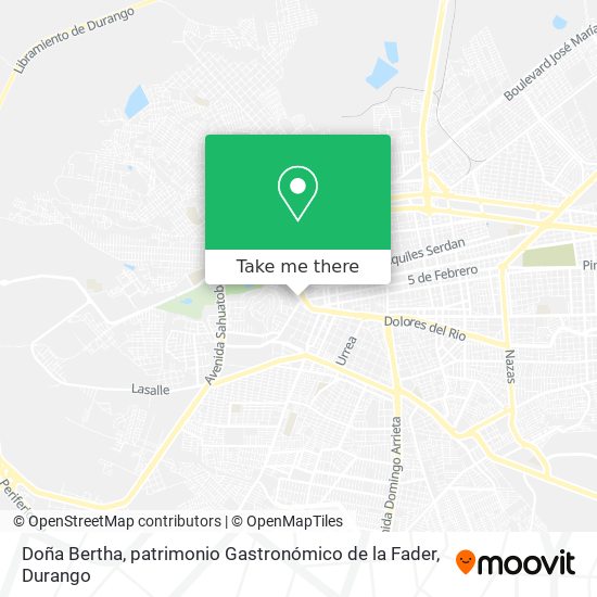 Mapa de Doña Bertha, patrimonio Gastronómico de la Fader