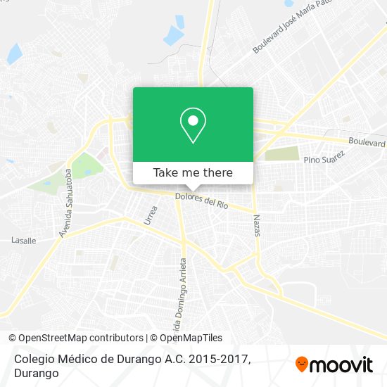 Mapa de Colegio Médico de Durango A.C. 2015-2017
