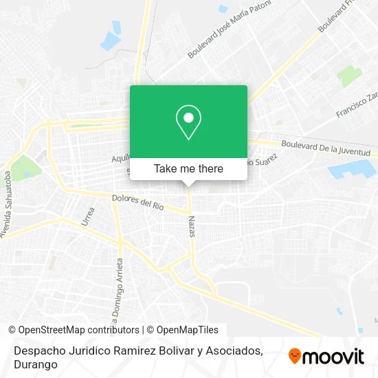 Mapa de Despacho Juridico Ramirez Bolivar y Asociados