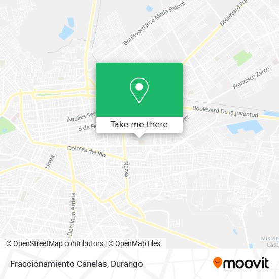 Fraccionamiento Canelas map