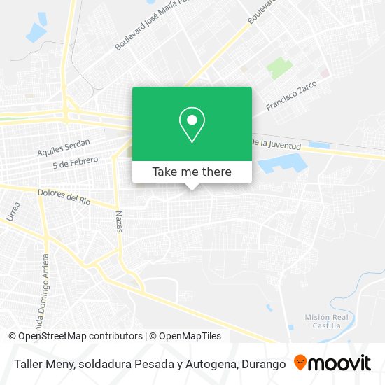 Mapa de Taller Meny, soldadura Pesada y Autogena