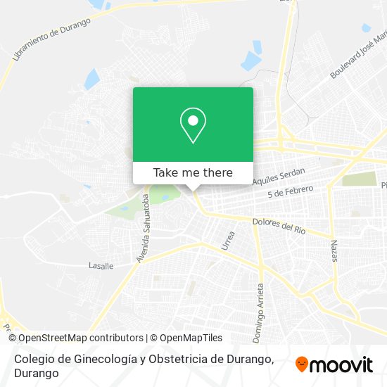 Mapa de Colegio de Ginecología y Obstetricia de Durango