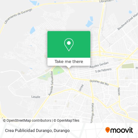 Mapa de Crea Publicidad Durango