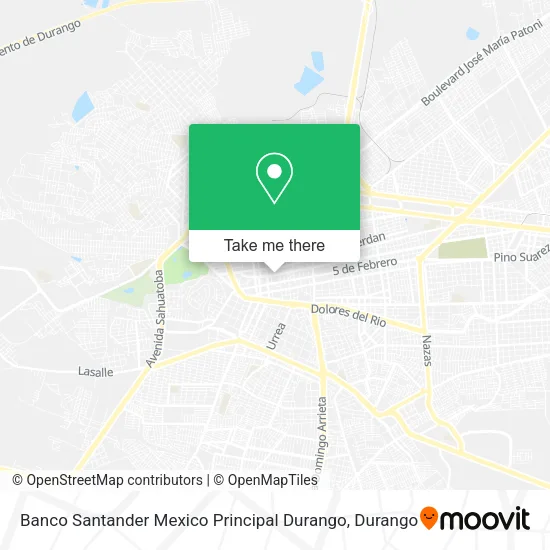 Mapa de Banco Santander Mexico Principal Durango