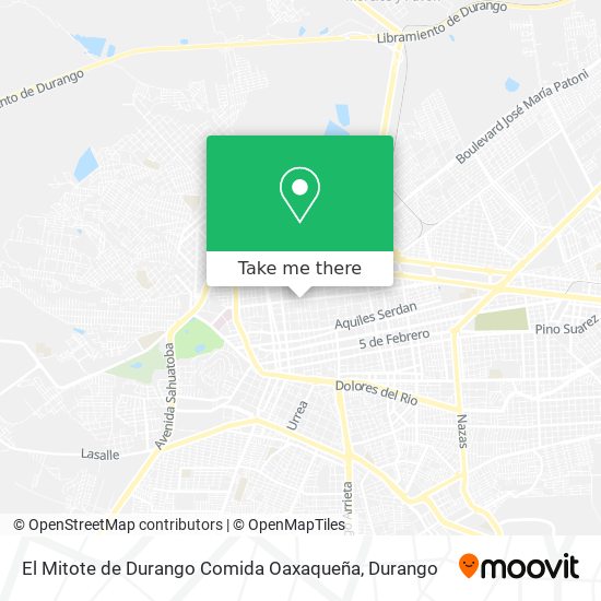 El Mitote de Durango Comida Oaxaqueña map