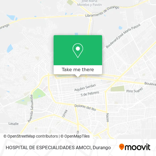 HOSPITAL DE ESPECIALIDADES AMCCI map