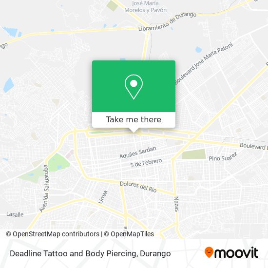 Deadline Tattoo and Body Piercing map