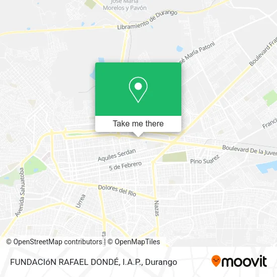 Mapa de FUNDACIóN RAFAEL DONDÉ, I.A.P.