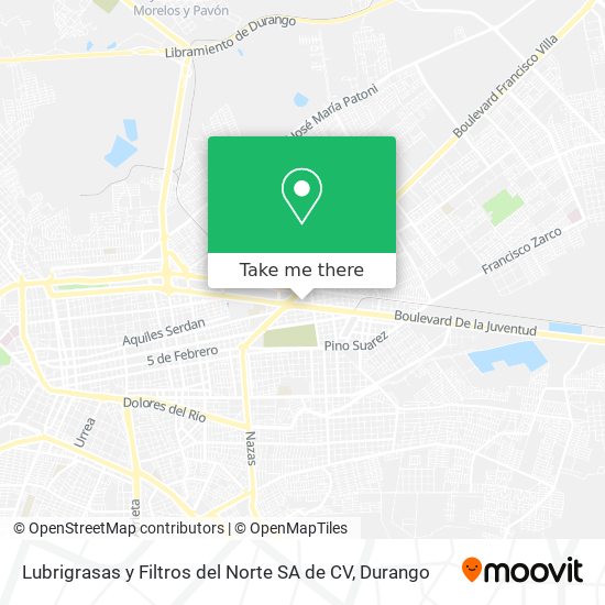 Lubrigrasas y Filtros del Norte SA de CV map