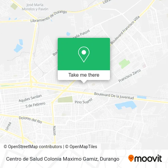 Mapa de Centro de Salud Colonia Maximo Gamiz