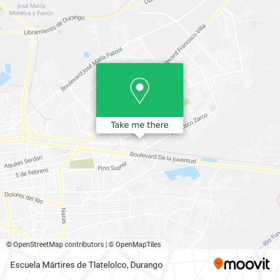 Mapa de Escuela Mártires de Tlatelolco