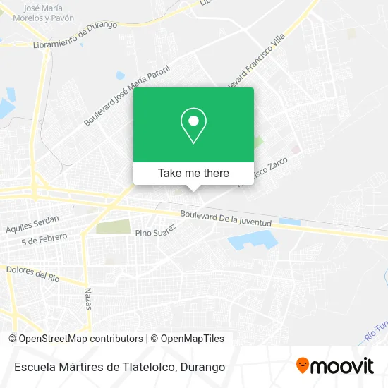 Mapa de Escuela Mártires de Tlatelolco