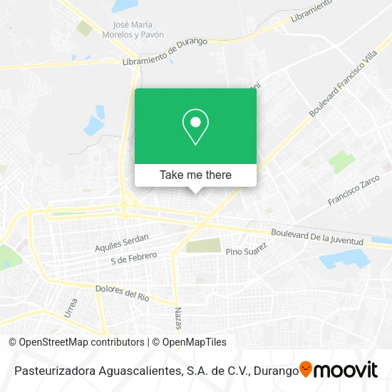 Mapa de Pasteurizadora Aguascalientes, S.A. de C.V.