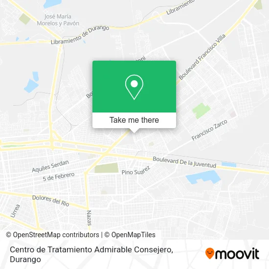 Mapa de Centro de Tratamiento Admirable Consejero