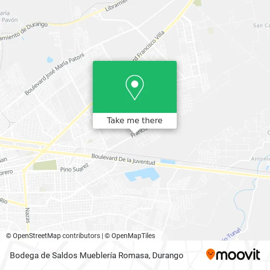 Mapa de Bodega de Saldos Mueblería Romasa