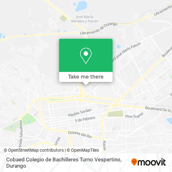 Cobaed Colegio de Bachilleres Turno Vespertino map