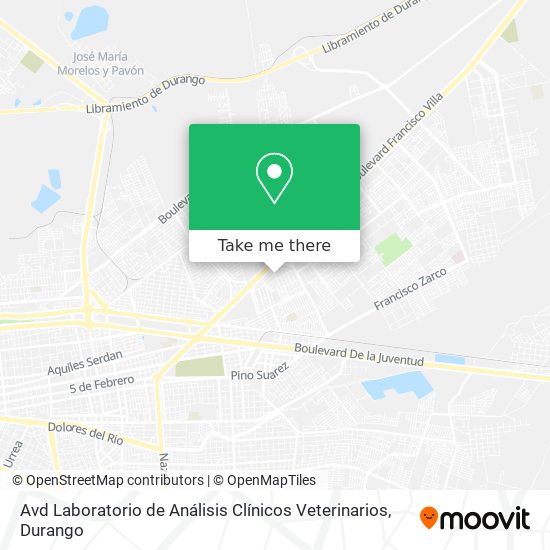 Mapa de Avd Laboratorio de Análisis Clínicos Veterinarios