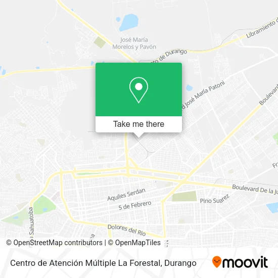 Mapa de Centro de Atención Múltiple La Forestal