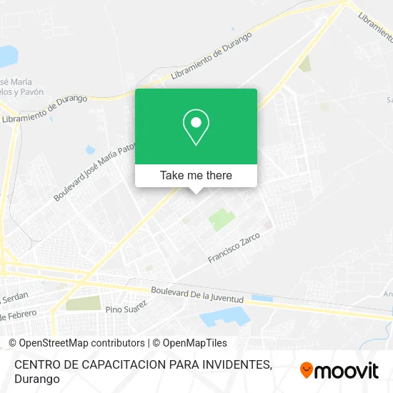 CENTRO DE CAPACITACION PARA INVIDENTES map