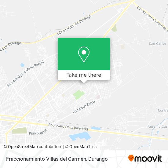 Fraccionamiento Villas del Carmen map