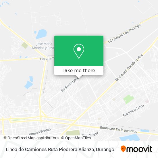 Linea de Camiones Ruta Piedrera Alianza map