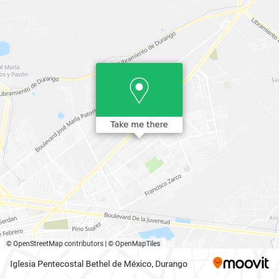 Mapa de Iglesia Pentecostal Bethel de México