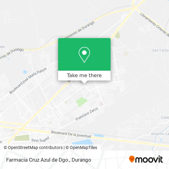 Farmacia Cruz Azul de Dgo. map