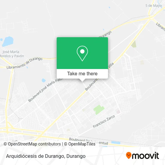 Mapa de Arquidiócesis de Durango