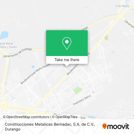 Mapa de Construcciones Metalicas Bernadac, S.A. de C.V.