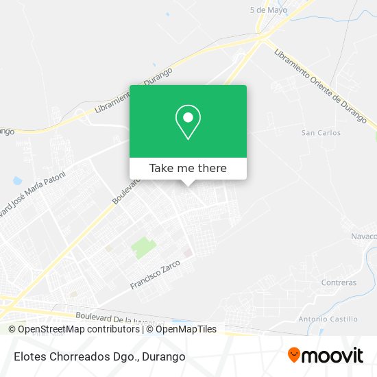 Mapa de Elotes Chorreados Dgo.