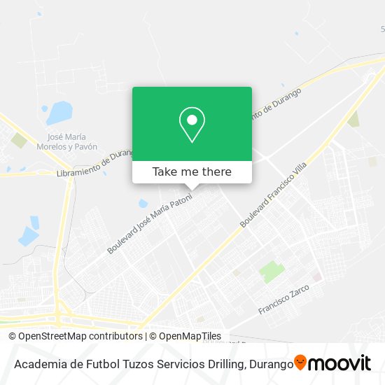 Mapa de Academia de Futbol Tuzos Servicios Drilling