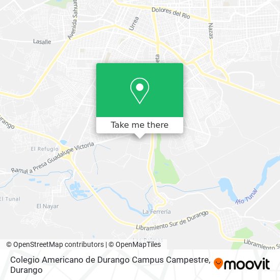 Mapa de Colegio Americano de Durango Campus Campestre