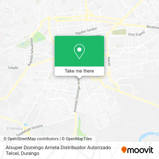 Mapa de Alsuper Domingo Arrieta.Distribuidor Autorizado Telcel