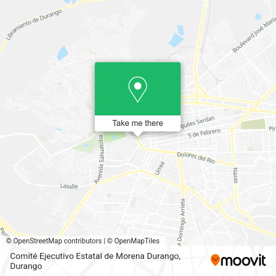 Mapa de Comité Ejecutivo Estatal de Morena Durango