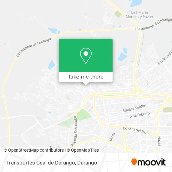 Transportes Ceal de Durango map